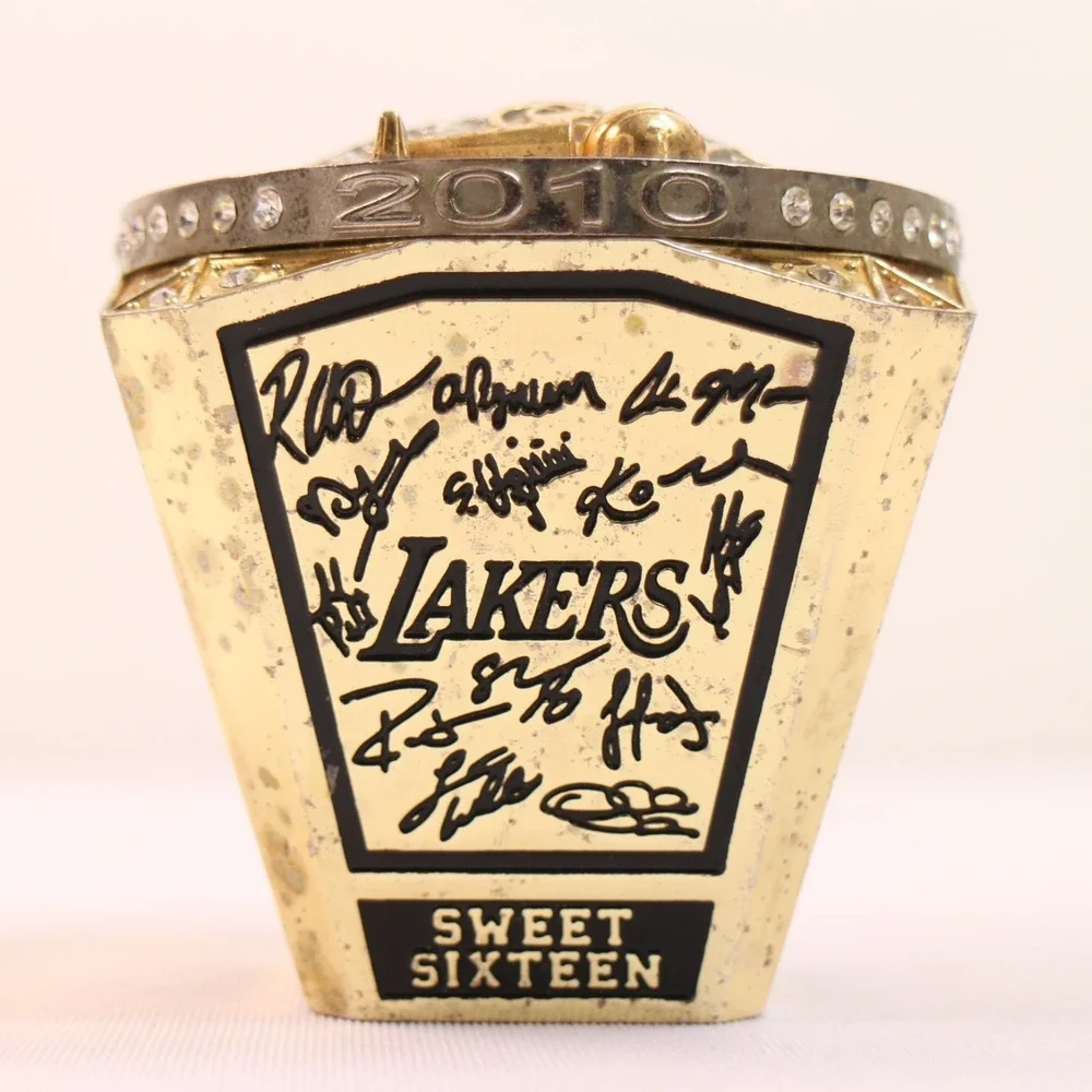 2010 Los Angeles Lakers NBA Championship Paperweight Ring Ticket Holder Prize